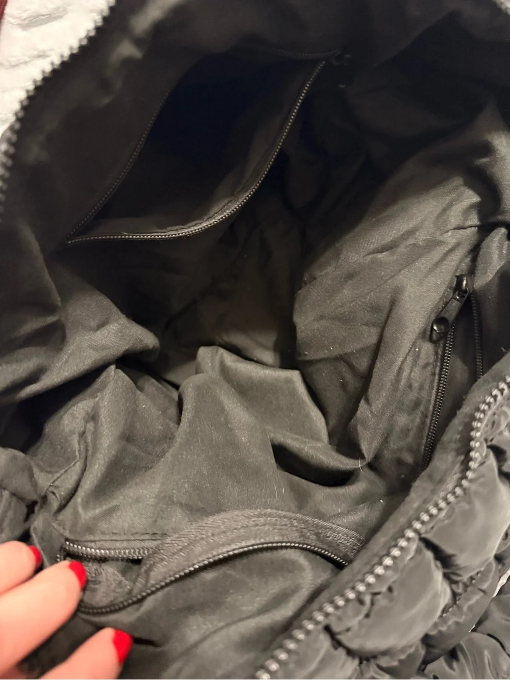 Free People Quilted Puffer Hobo Bag in Black